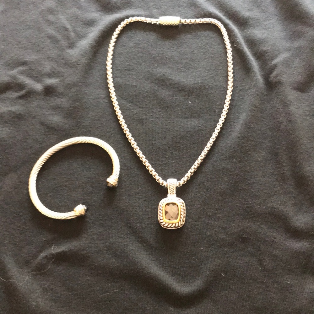 Silver and Gold Necklace & Matching Bracelet
